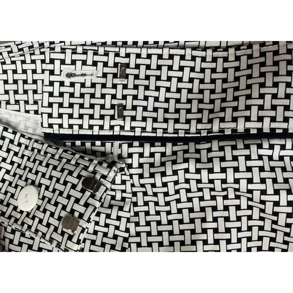 NEW Womens Talbots Stretch Basket Weave Black White Capri Crop Pants Size 6 - Picture 5 of 8